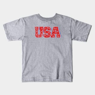 Vintage Faded USA Logo with Stars Kids T-Shirt